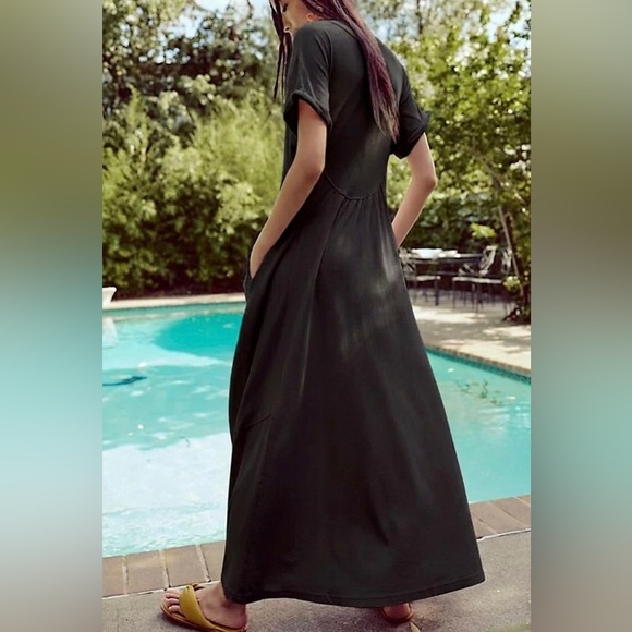 Free People Beach Size XS Meadow Tee Dress Black Oversized Cotton - Picture 2 of 16